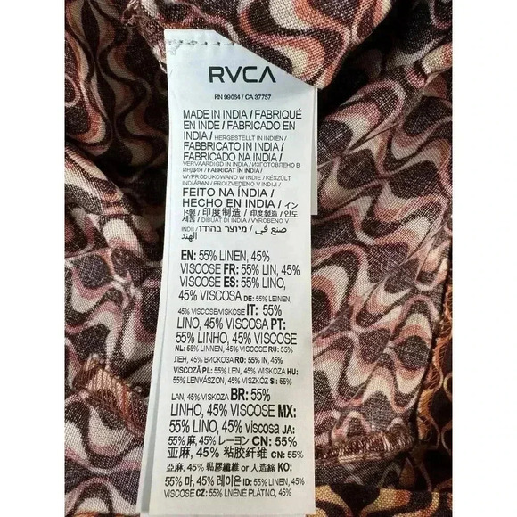 RVCA NWT Women’s Drip High Waisted Pants Size 29 Retro 70s Side Zip Flared Leg - Picture 16 of 16